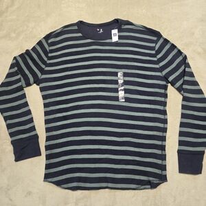 NWT Gap Waffle Knit Long Sleeve Crewneck Thermal Shirt Mens Size XL Preppy